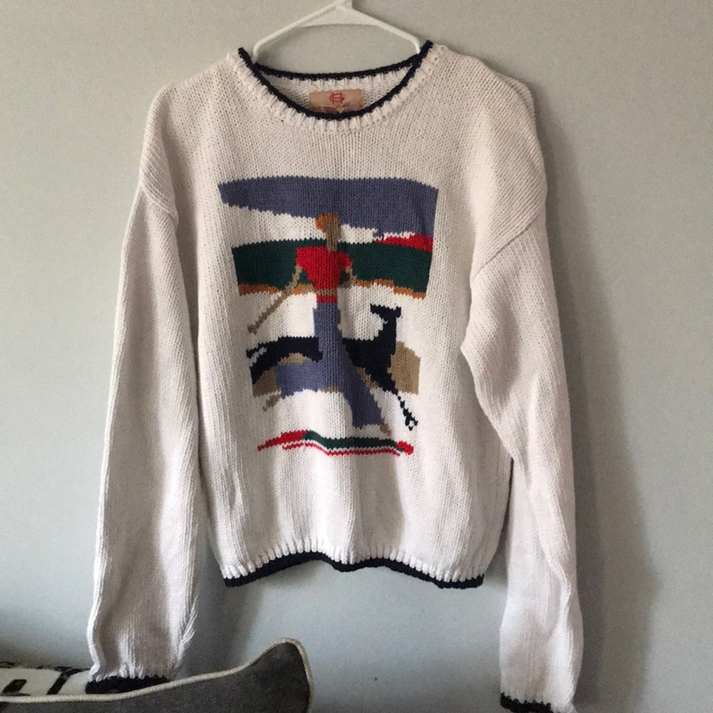 Vintage linen and cotton knitted sweater